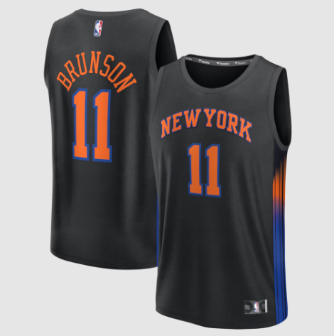 Jalen Brunson New York Knicks Fanatics Fast Break Jersey - Statement Edition - Black
