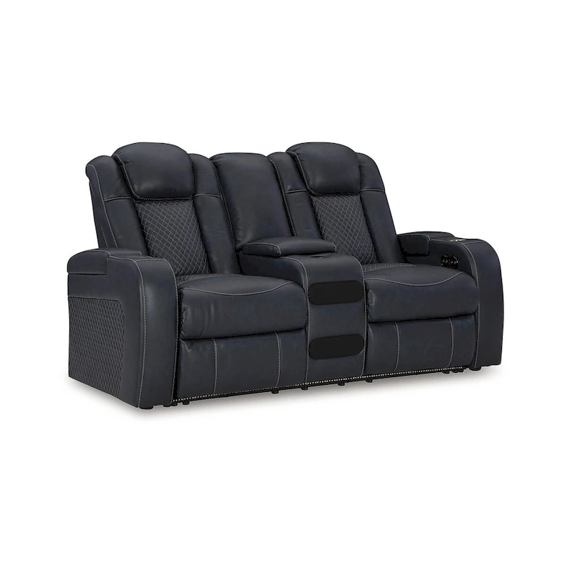 Signature Design by Ashley Fyne-Dyme Power Reclining Loveseat with Console - 74W x 43D x 43H