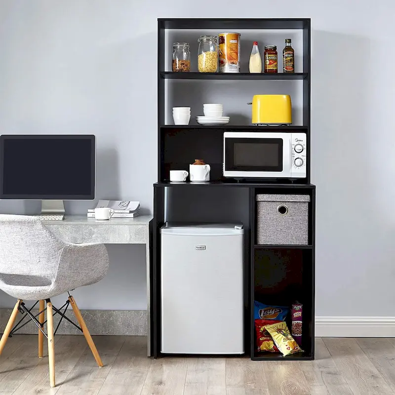 Mini Fridge Dorm Station with Top Shelf