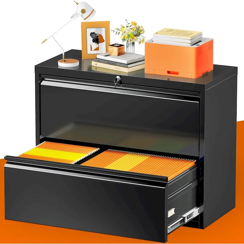 2-Drawer Metal Lateral Filing Cabinet with Lock