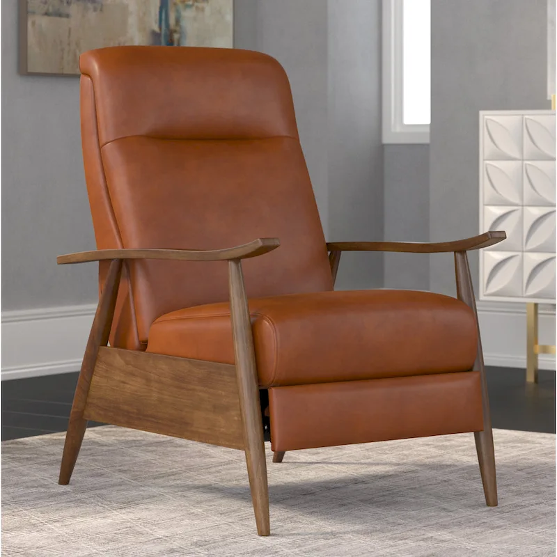 Sienna Upholstered Wood Push Back Recliner by Greyson Living