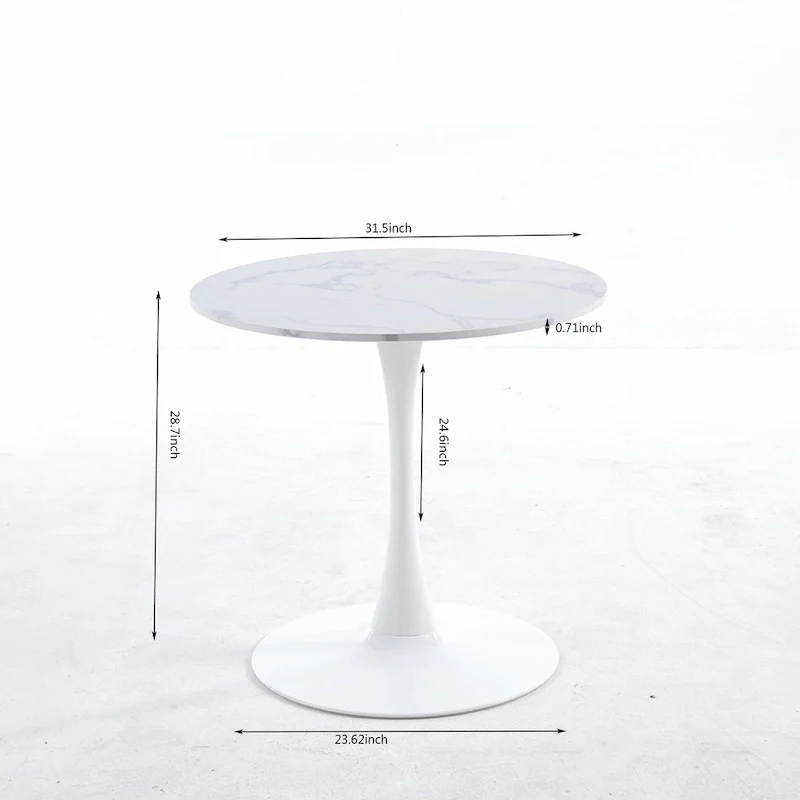 Round Tulip Table with MDF Top, Pedestal Design