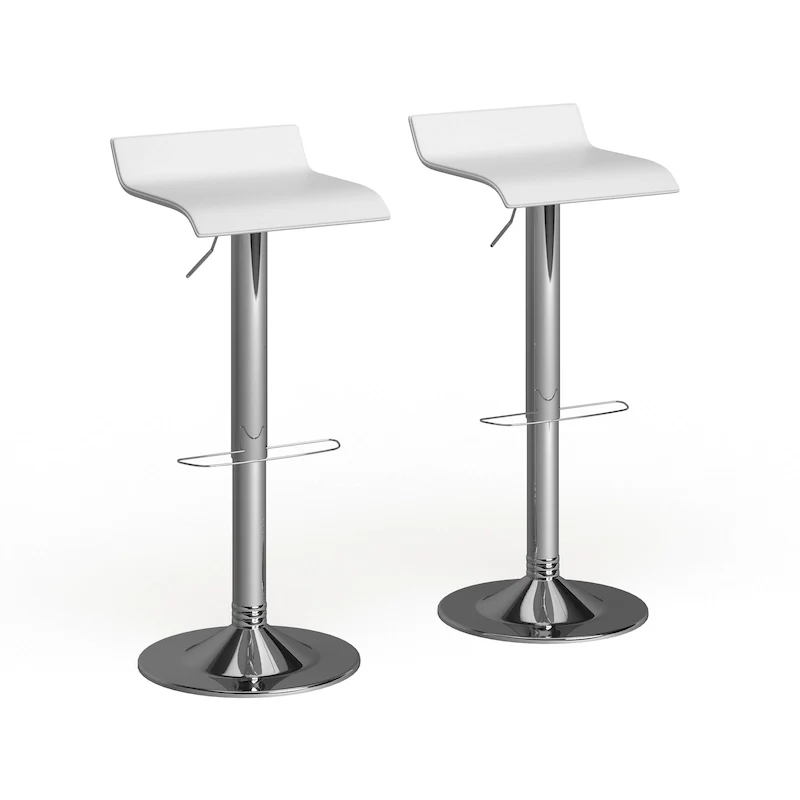 Blaine Chrome Air Lift Adjustable Swivel Stools (Set of 2)