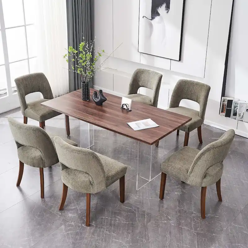 Set of 4 Fabric-upholstered Dining Chairs