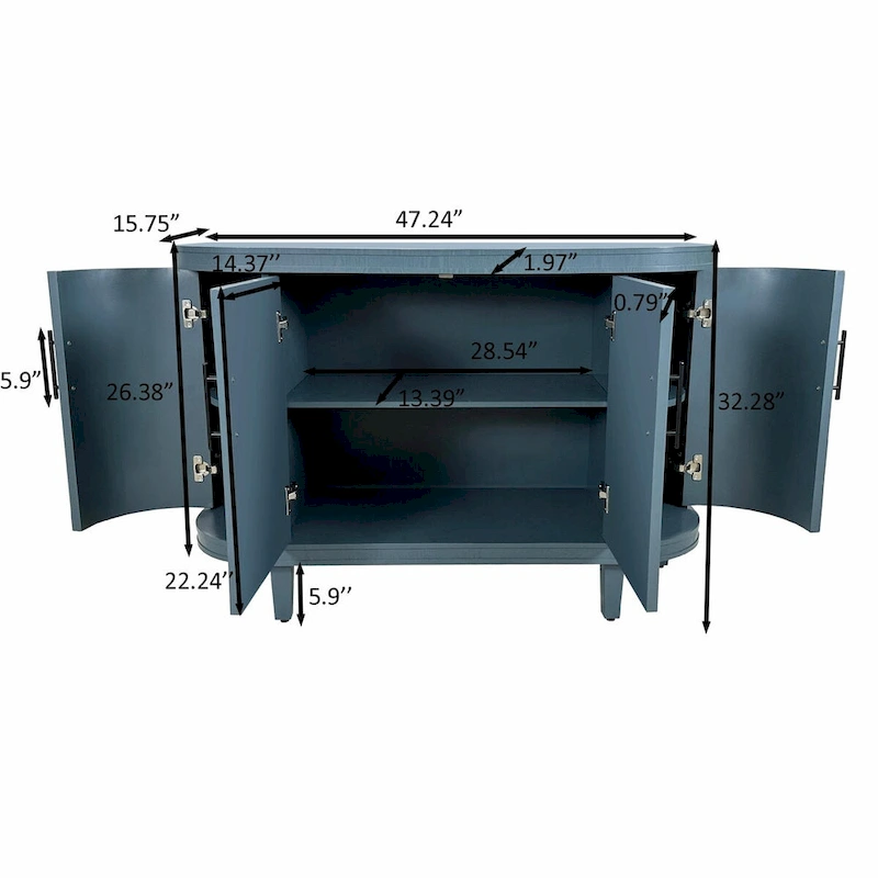 47.2-Inch Wooden Console Table & Coffee Bar Cabinet