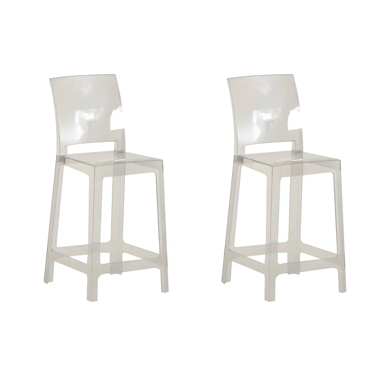 Modern Acrylic Smooth Elegant Circular Backrest Bar Stool