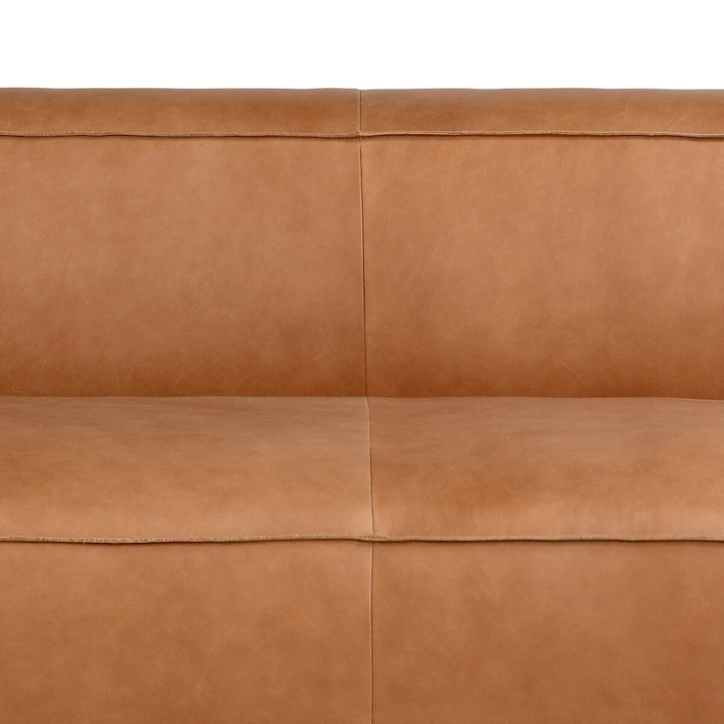 Poly & Bark Piazza 95 Sofa in Saddle Tan - Full Grain Genuine Italian Leather
