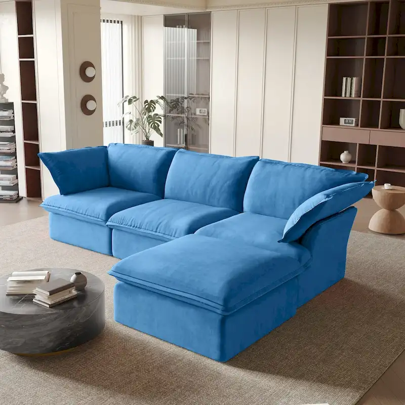 Modular Sectional Fabric Sofa,Extra Large L Shaped Couch with Reversible Chaise Modular Sectional Couch