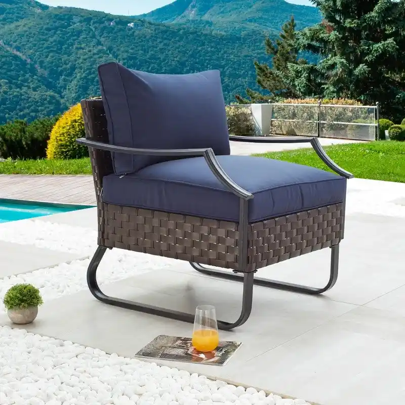 Patio Festival U-Leg Collection Armrest Chair with Cushions