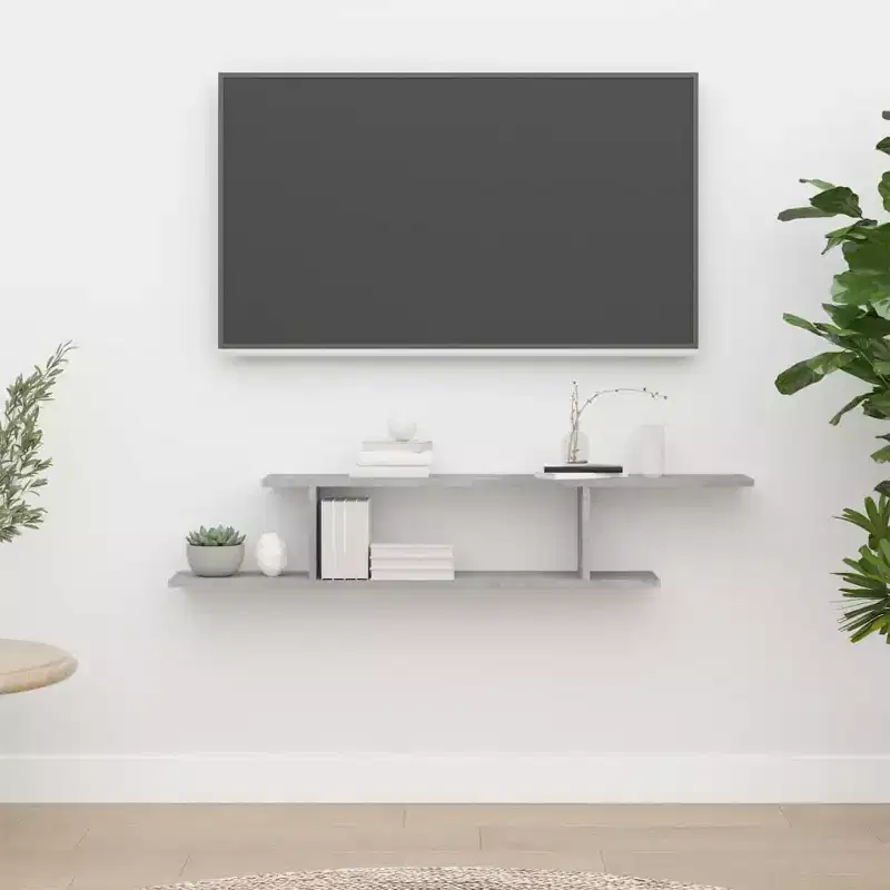 vidaXL Wall Shelf Concrete grey Engineered wood Medium Wall Shelf