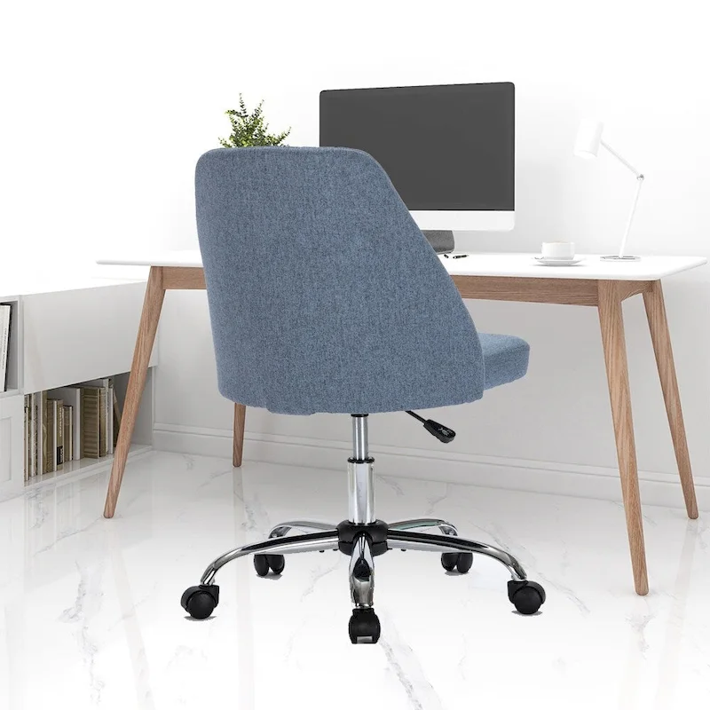 Modern Upholstered Home Office Chair Swivel Arm Desk Chair Task Chair