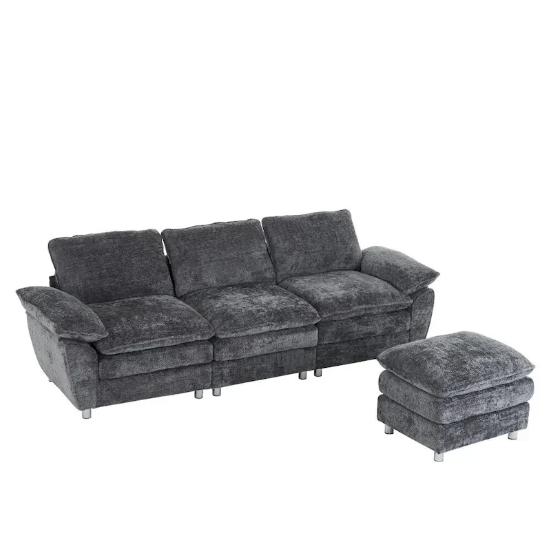 Modern Deep 3-Seat Sofa Couch