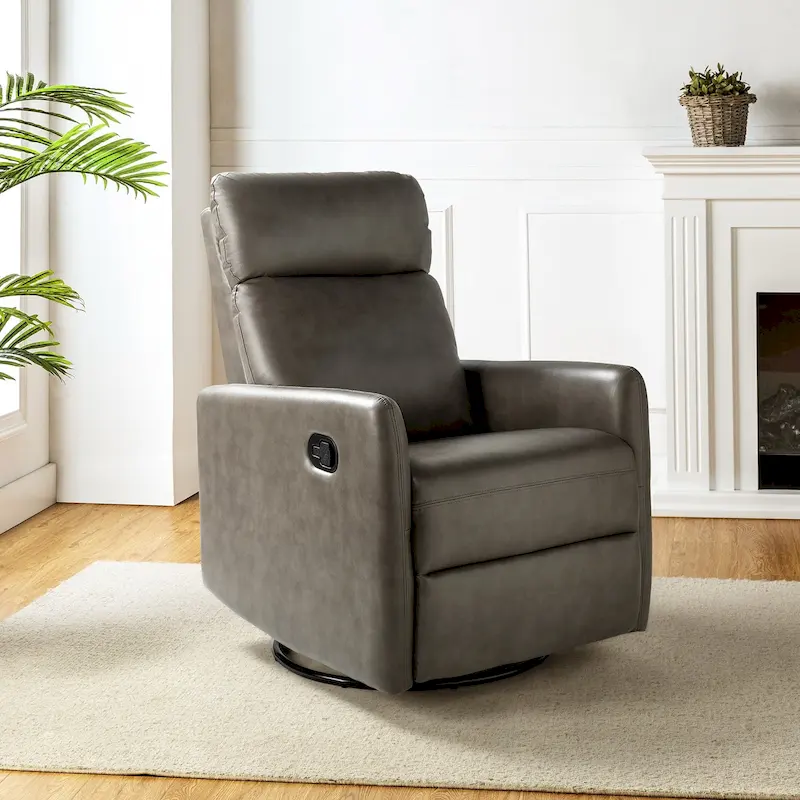 Lyle Manual Swivel Recliner with Metal Base