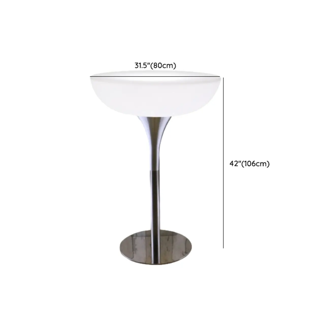 Modern Lighting White Acrylic Silver Metal Bar Tables