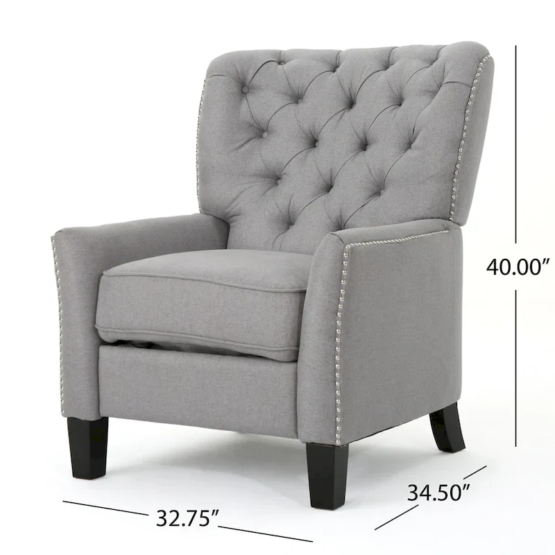 Cerelia Tufted Fabric Recliner by