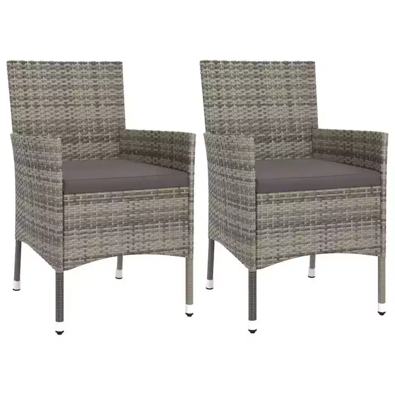 vidaXL Garden Bistro Set Poly Rattan Medium Modern Bistro Set