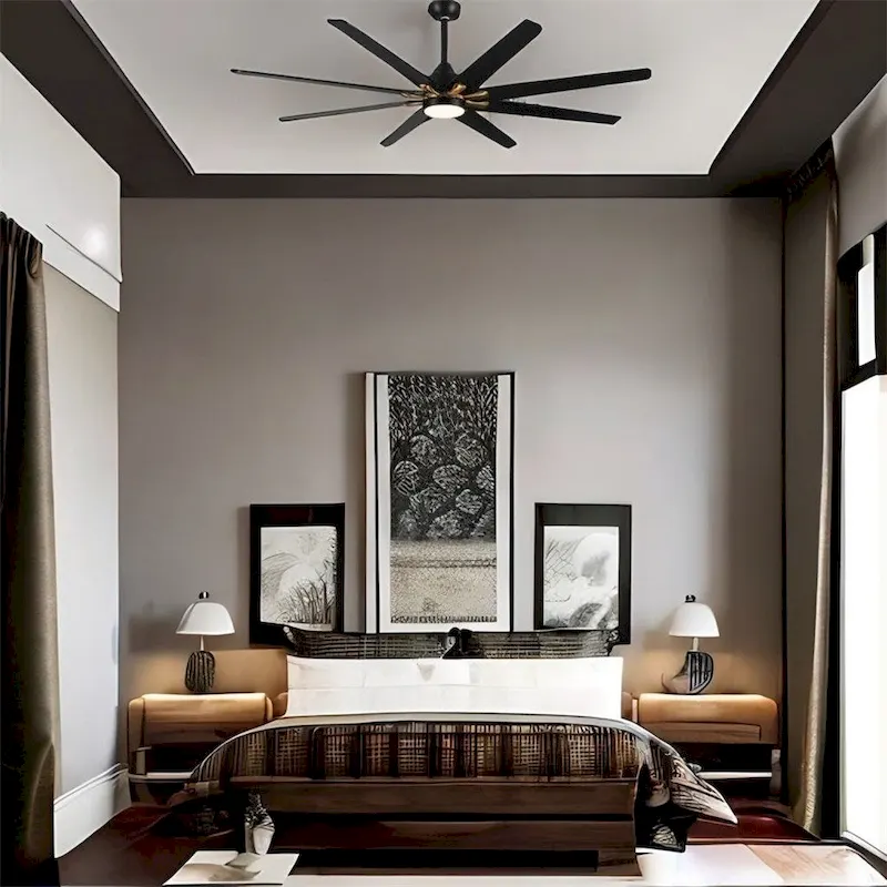 72 Integrated LED Lighting Ceiling Fan w/ Remote Control and Dimmable - N/A