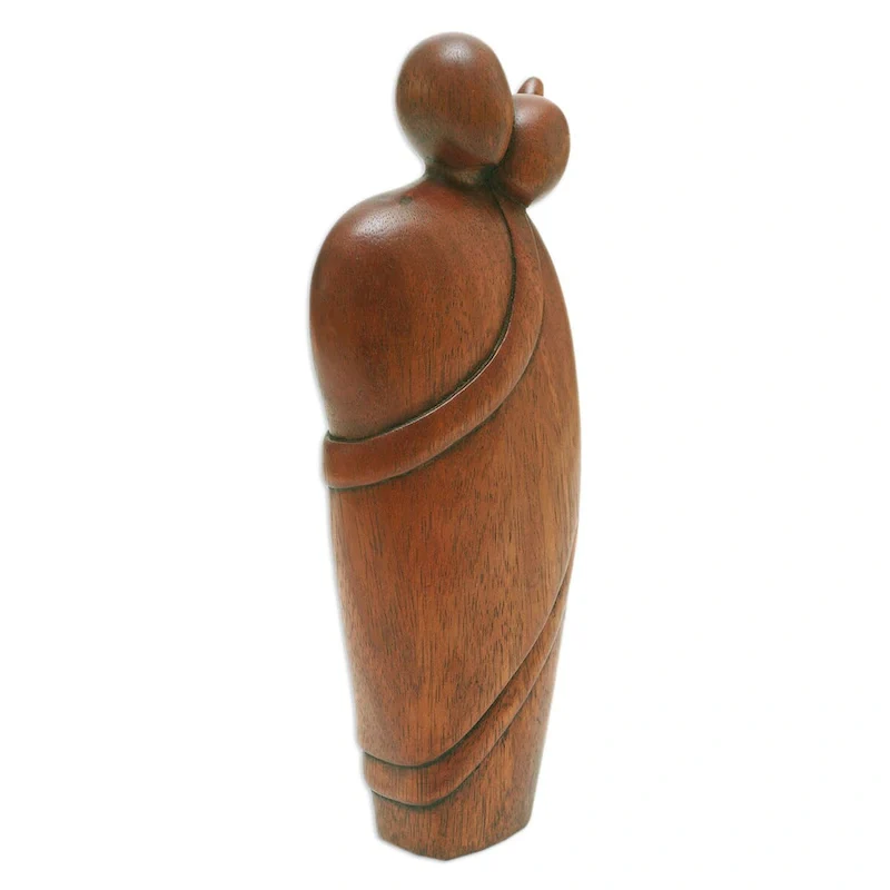Novica Handmade Hug Therapy Wood Sculpture