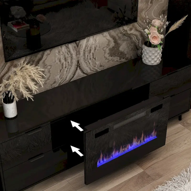 Electric Fireplace TV Stand Entertainment Center with Remote Control