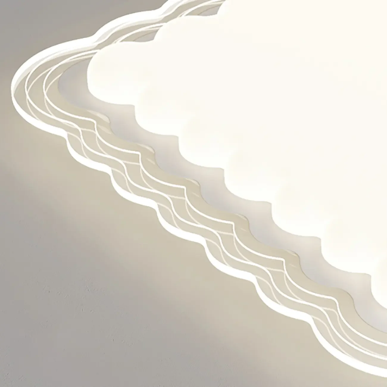 Modern White Artistic Rectangular Flush Mount Ceiling Light