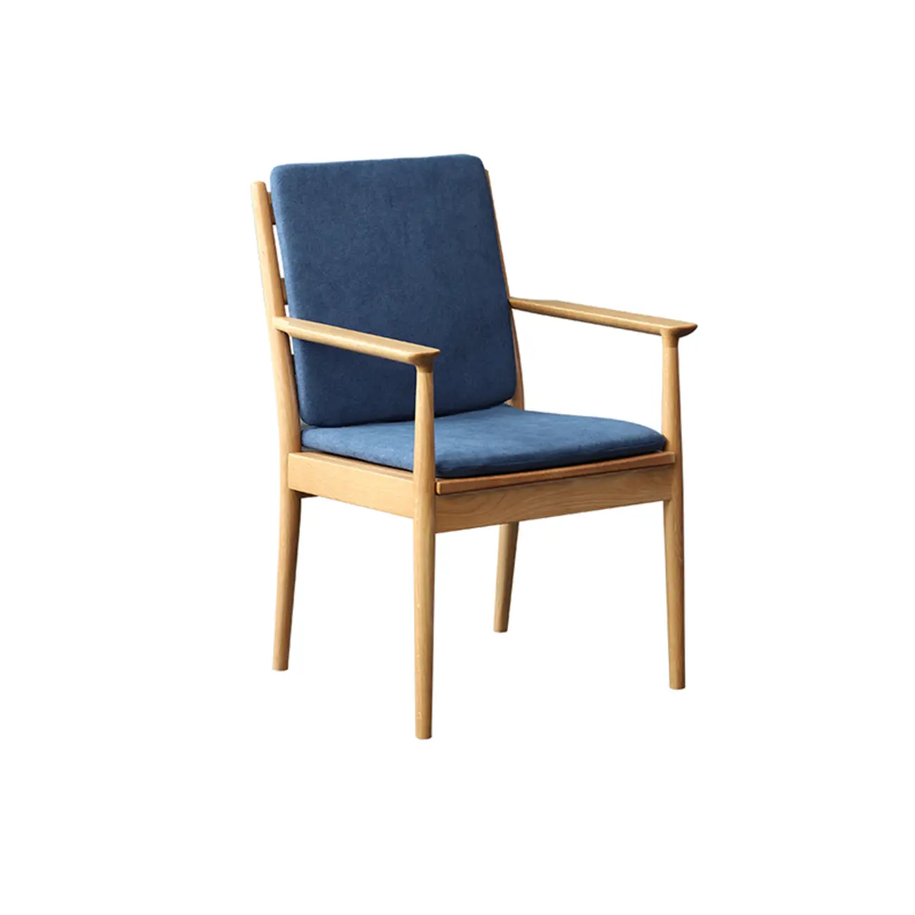 Scandinavian Upholstered Arm Wooden Dining Chair