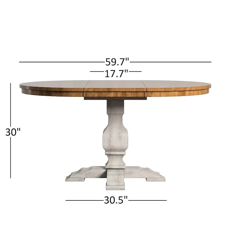 Two-Tone Oval Solid Wood Dining Table