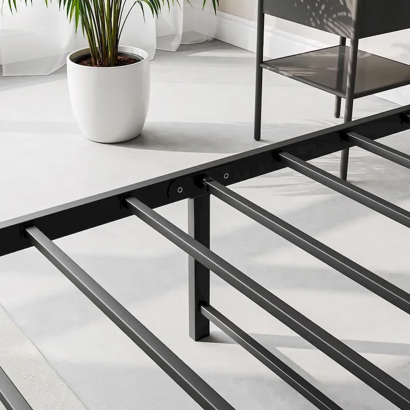 Full Size Bed Frame, Storage Headboard with Charging Station, No Box Spring Needed, Vintage Brown and Gray