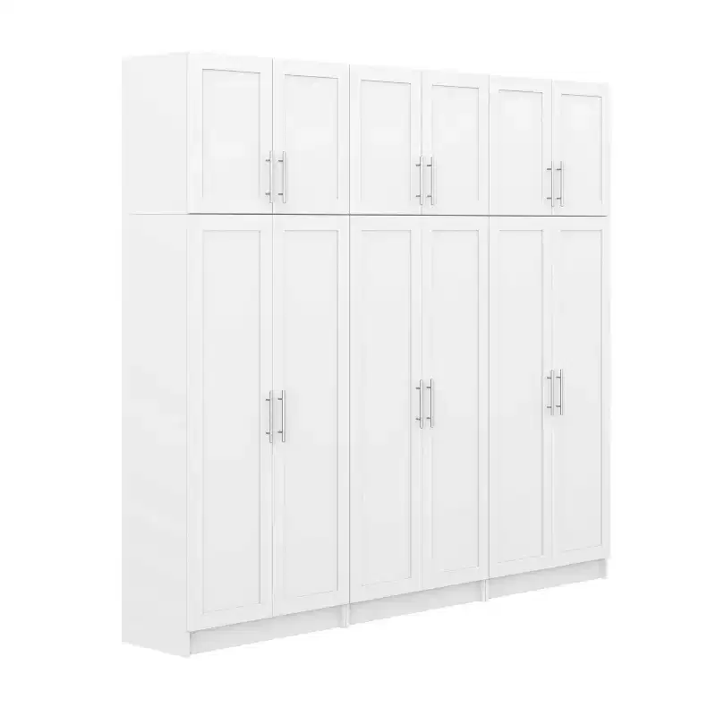 Prepac 6pc Elite Storage Cabinet Set with Panel Doors White