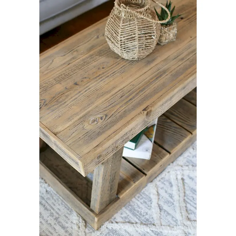 Natural A-Frame Wrap Around Coffee Table – Reclaimed Wood