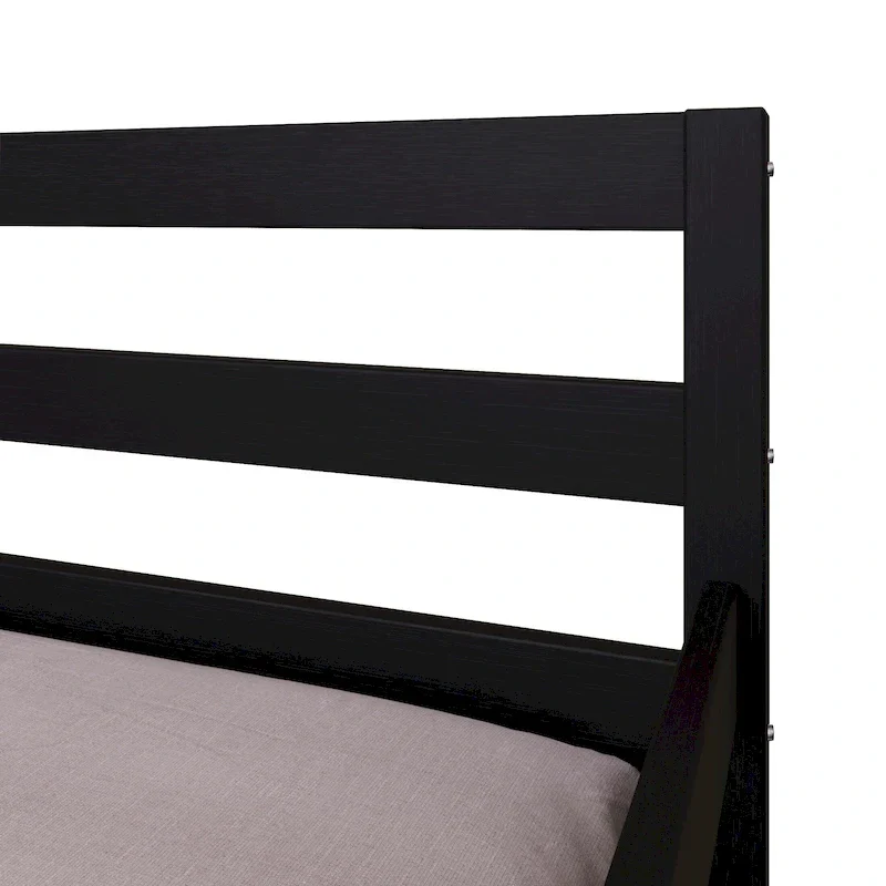 White/Walnut/Black/Light Oak/Antique Grey Railing-Style Twin Daybed with Trundle