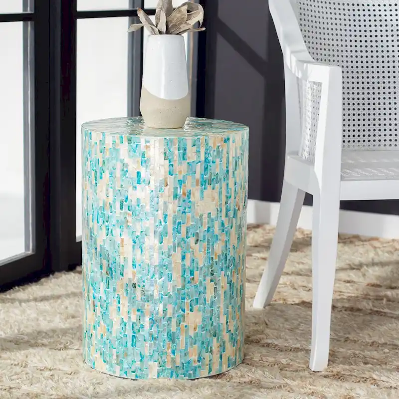 Mosaic Round Accent Table - 13.8