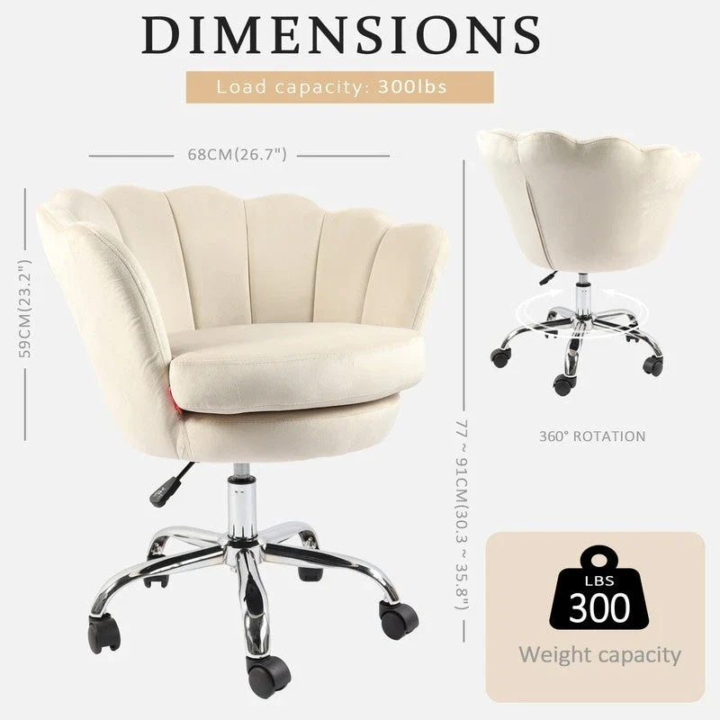 Accent Chair Swivel Vanity Chair Office Desk Chair With Wheels Modern Height Adjustable Pink/Grey/White