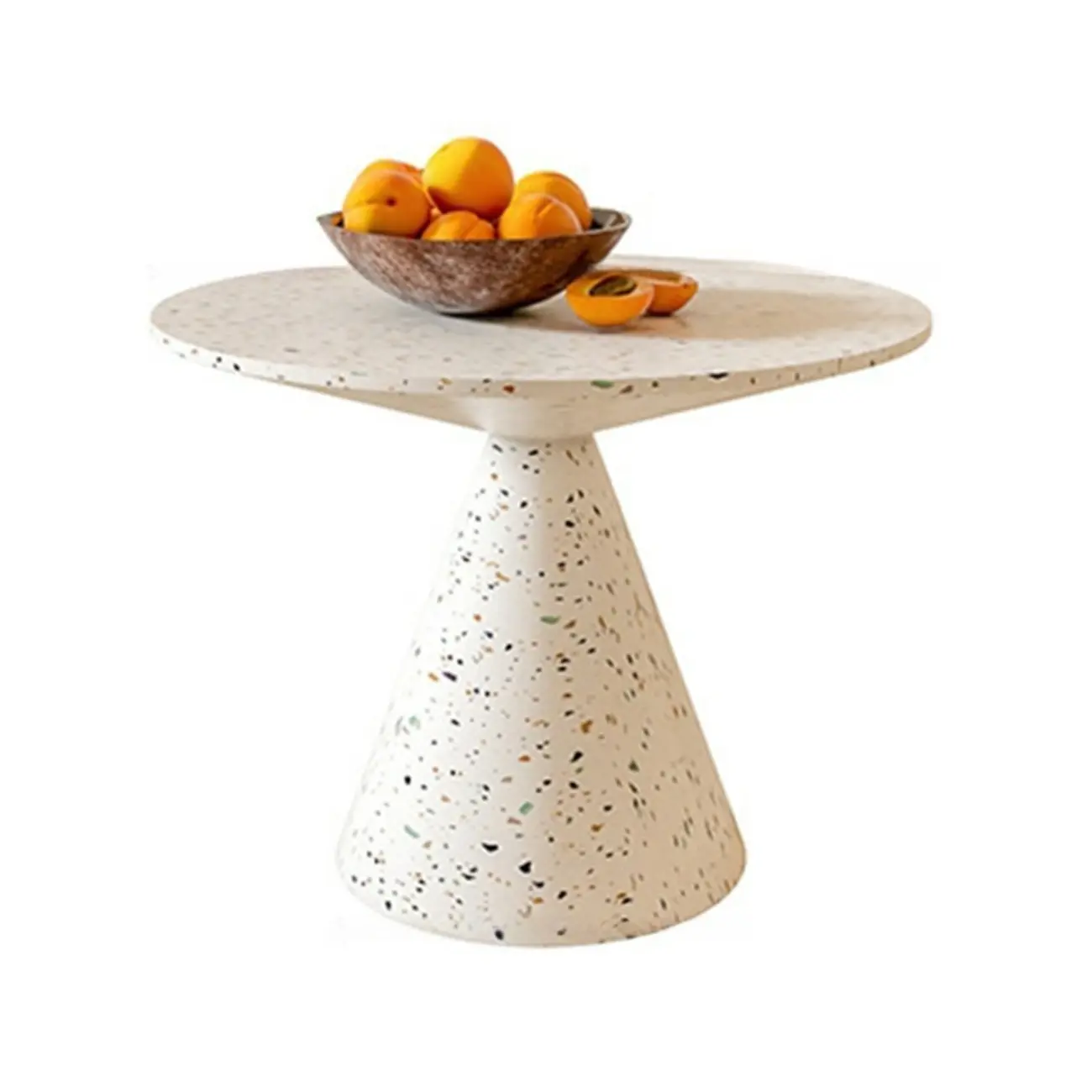 Modern Wood Coffee Table White Marble Base