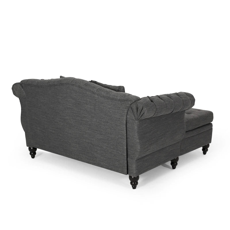 Wellston Tufted Double Chaise Lounge by Christopher Knight Home - 62.50 L x 58.50 W x 34.00 H