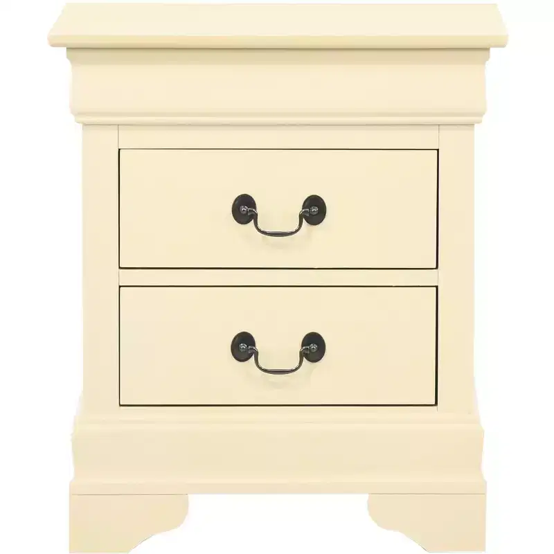 Passion Furniture Louis Philippe 2-Drawer Nightstand (24 in. H X 21 in. W X 16 in. D)