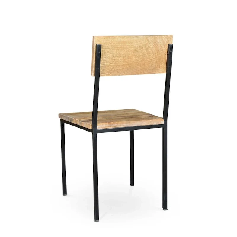Handmade Timbergirl Reclaimed Mango Wood and Metal Chair (Set of 2) - 36H x 18W x 18L