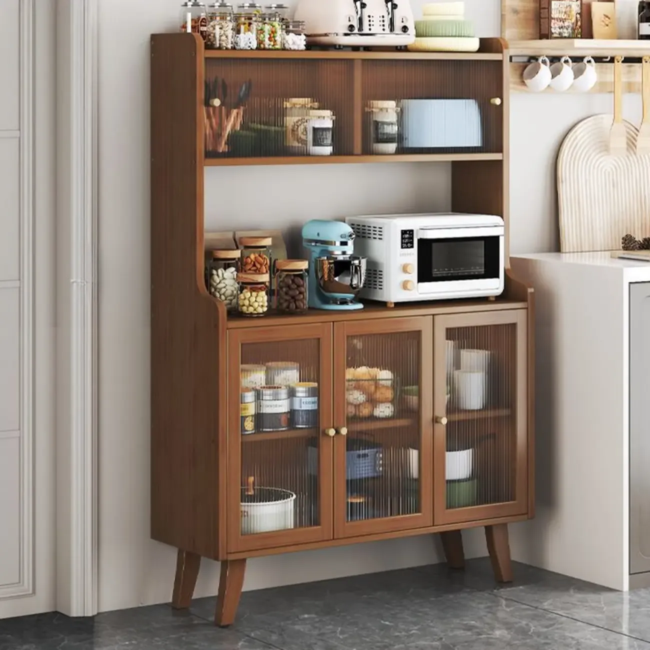 Modern Bamboo Narrow Sideboard with Drawers
