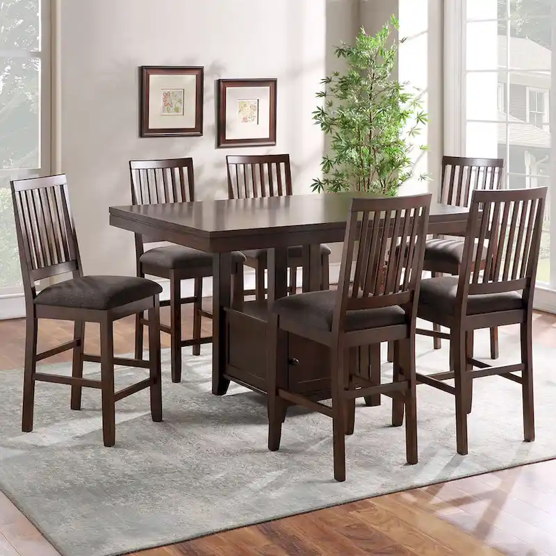 Steve Silver Yardley 7-Piece Counter Height Storage Dining Set