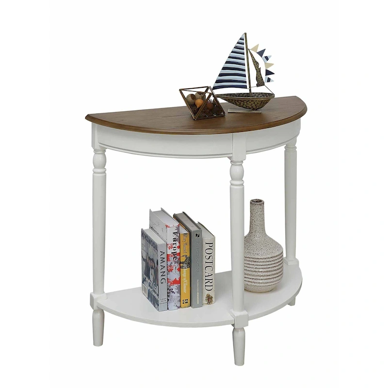Convenience Concepts French Country Half-Round Entryway Table with Shelf