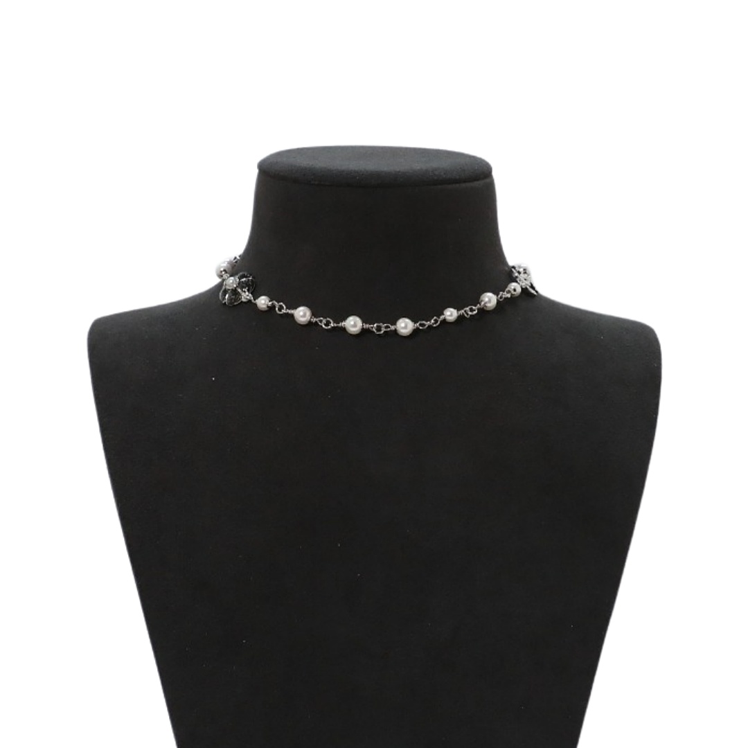 CCN237 Chanel enamel camellia choker necklace - ccjewelryacc