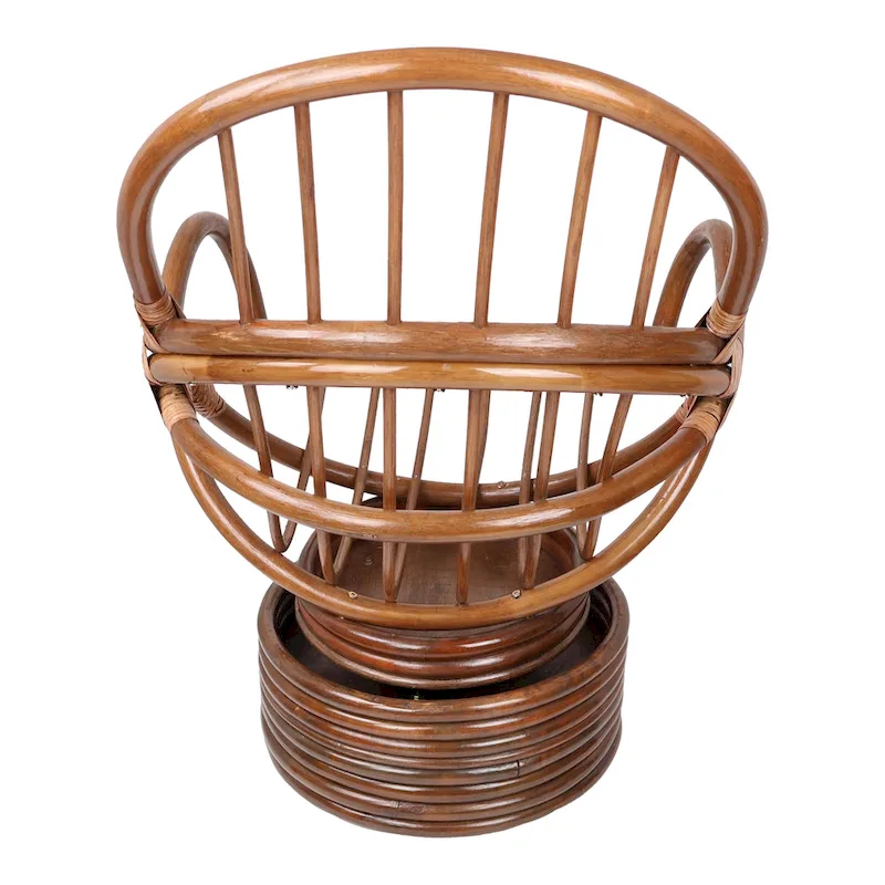 Rattan Swivel Rocker with Microsuede Cushion