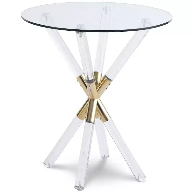 Meridian Furniture,Mercury Acrylic/Gold End Table