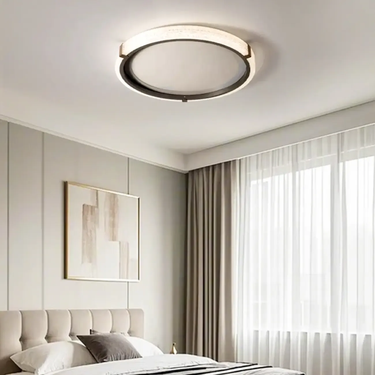 Dimmable White Flush Mount LED Ceiling Light for Living Room