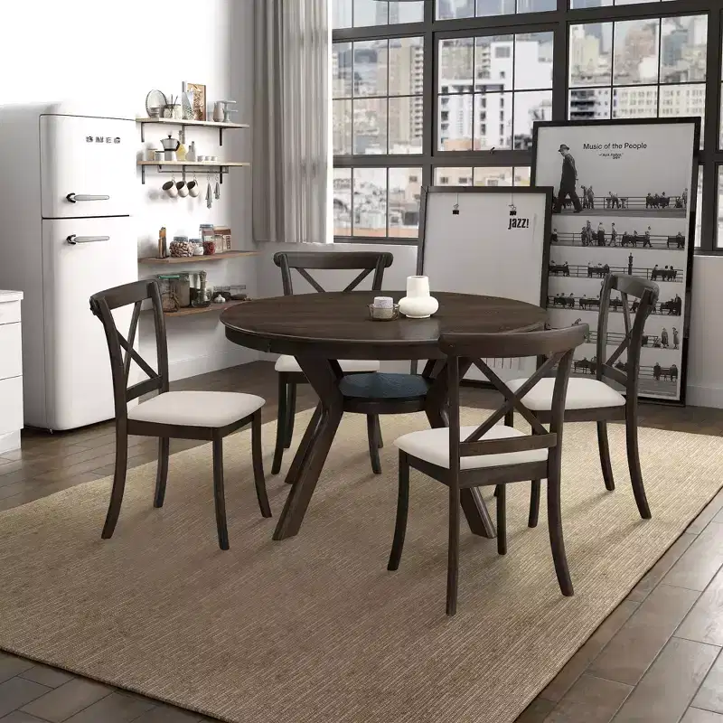 Vatros Wooden Dining Chairs Set of 2, Modern Upholstered Dining Room Chair