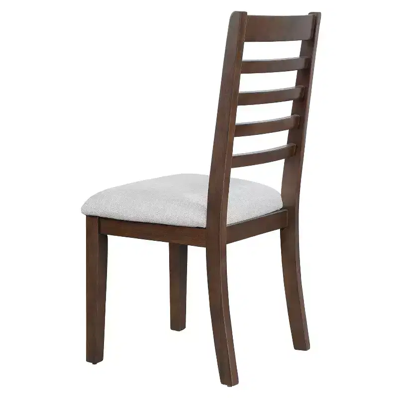 Set of 2/4 Farmhouse Dining Chairs Upholstered Dining Chairs Armless Chairs with High Ladder Back, Natural/Brown+Beige-ModernLuxe