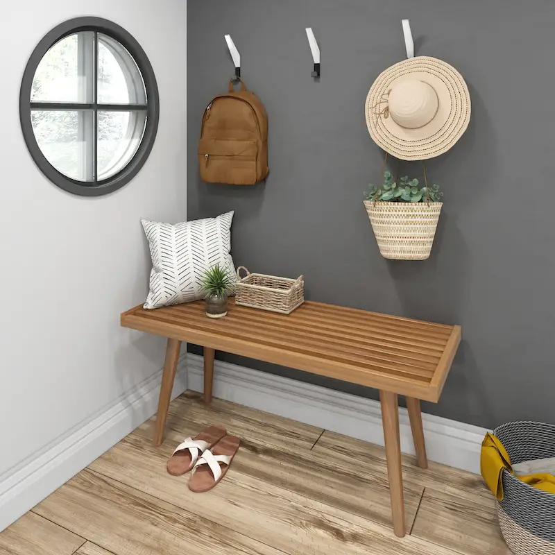 Wood Entryway Bench