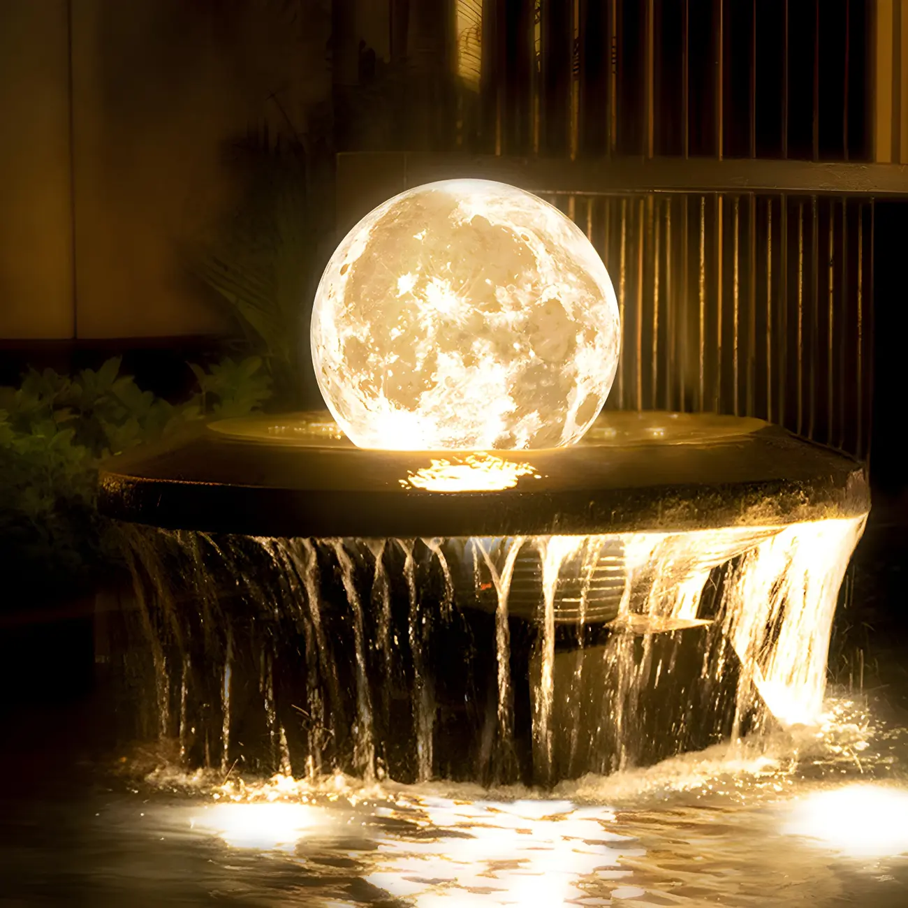 White Resin Moon-Shaped Post Cap Light