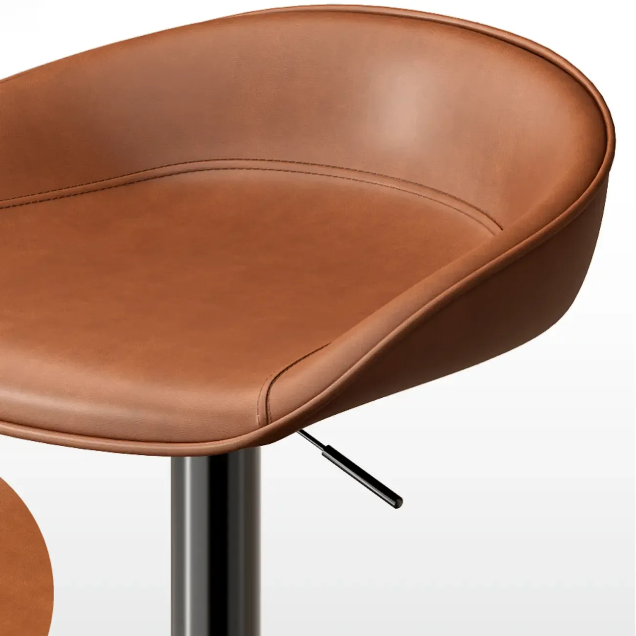 Industrial Modern Pedestal Leather Bar Stools