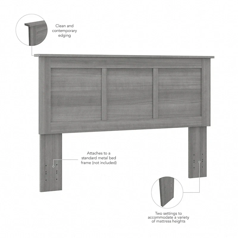 Queen Ash Grey Headboard