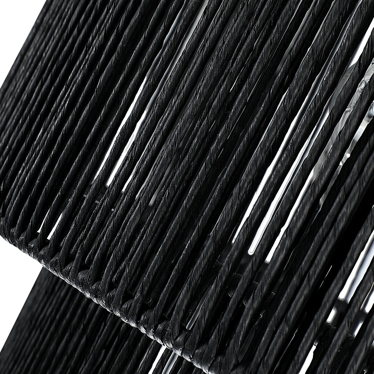 Cynthia 4-Light Black Rattan Drum Chandelier Light - 22''W